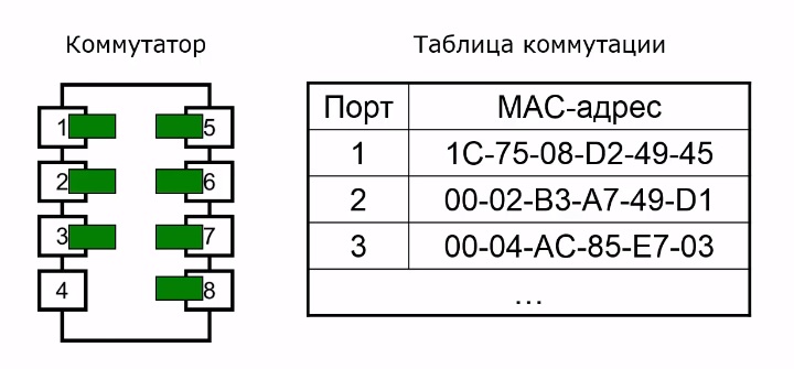 Нет мак адреса на порту коммутатора